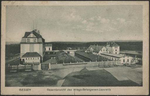 Vues générales du camp de prisonniers de Giessen (Hesse, Allemagne) avec l'hôpital (vue 1).